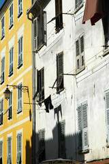 Buildings on a street in Ajaccio city, Corsica