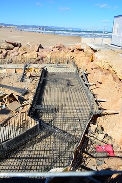 Obras en la playa