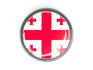 Round button with flag of georgia