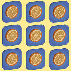 Abstract citrus fruit seamless pattern