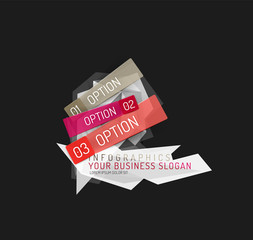 Modern polygonal origami paper infographics