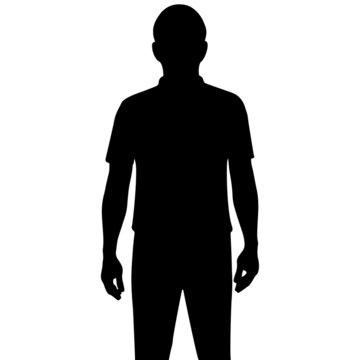 Silhouette man isolated on white background