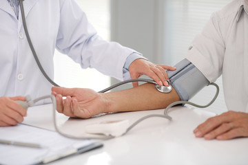 Checking blood pressure