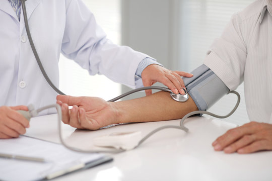 Checking blood pressure