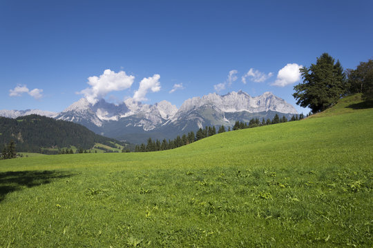 Blick zum Kaisergebirge, Österreich, Tirol