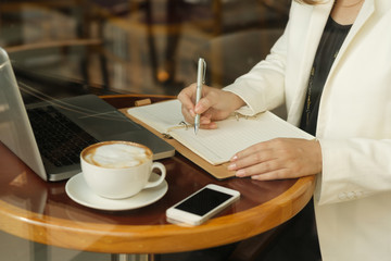 Obraz na płótnie Canvas Working in cafe