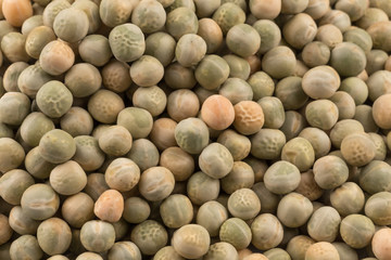 Whole dried green peas full frame