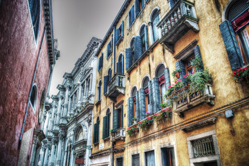 Fototapeta premium historic buildings in Venice in vintage tone