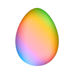 Rainbow minimalistic easter egg over white mesh vector