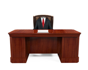 Empty Suit Figure Sitting