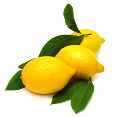 Lemon with leaves