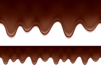 Melted chocolate drips - horizontal border.