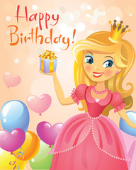 Happy Birthday, Princess, greeting card.