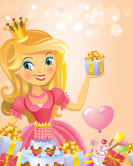 Happy Birthday, Princess, greeting card.