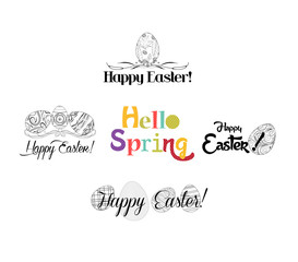 Happy Easter labels set
