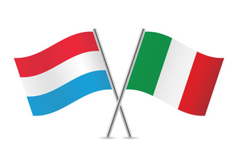Italian and Luxembourg flags. Vector illustration.