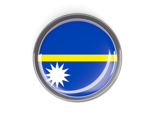 Fototapeta premium Round button with flag of nauru