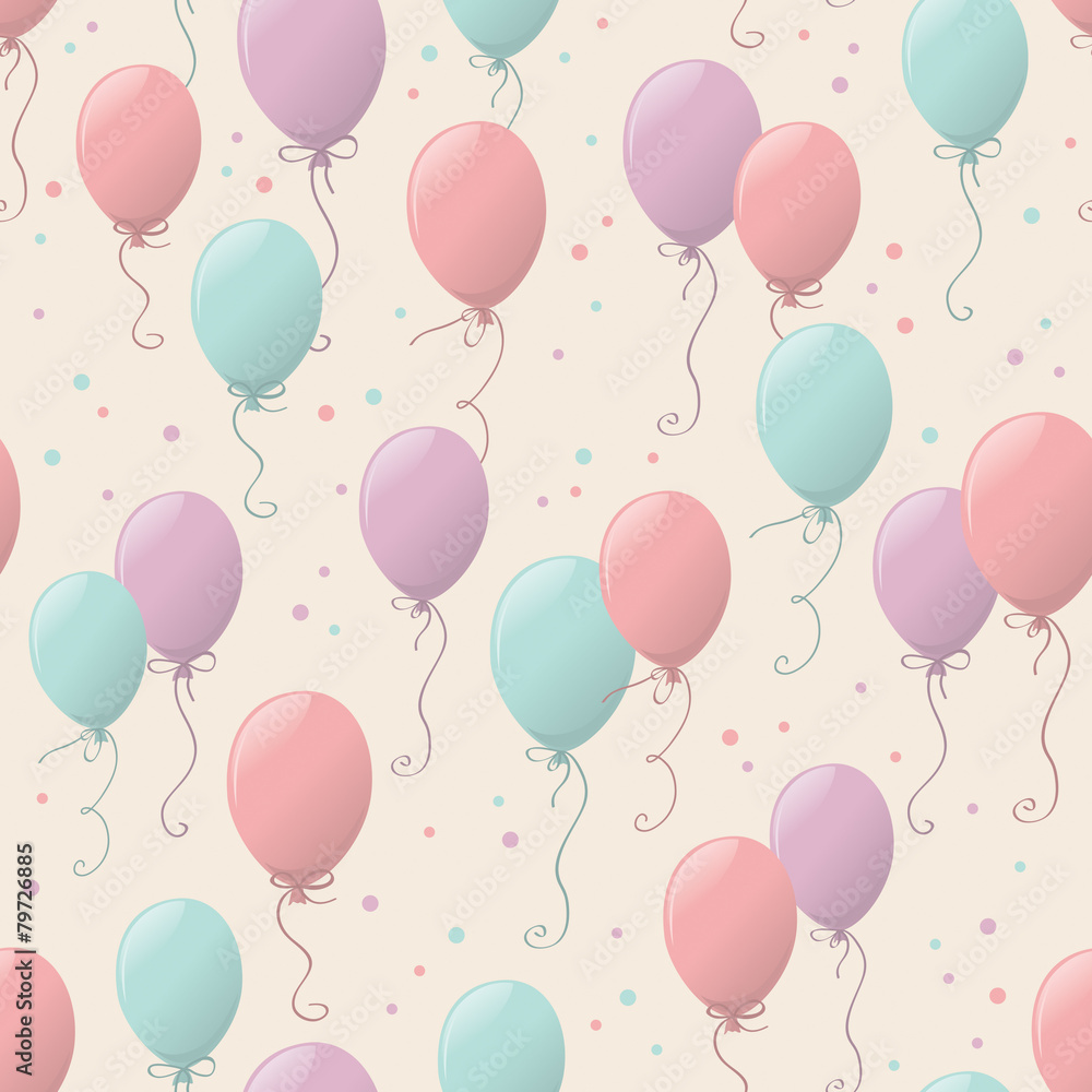 Poster seamless pattern with balloons