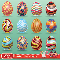 Vintage Easter egg design set