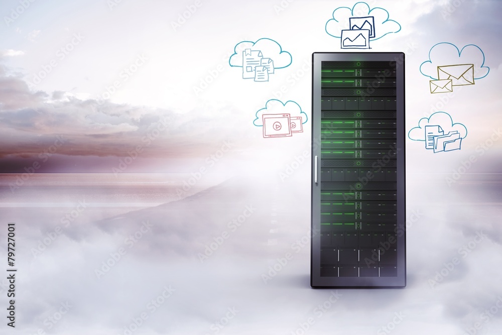 Poster Composite image of cloud computing doodle
