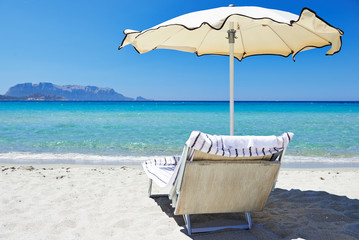 Beach chair with umbrella