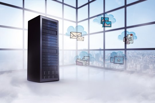 Composite image of cloud computing doodle