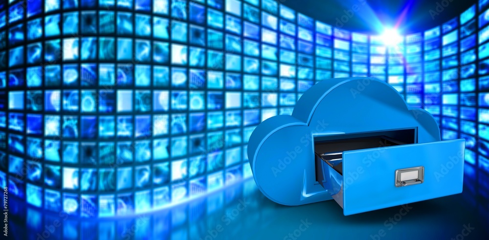 Poster Composite image of cloud computing drawer
