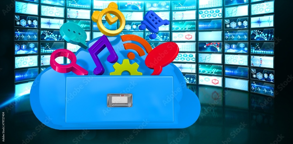 Aufkleber Composite image of cloud computing drawer