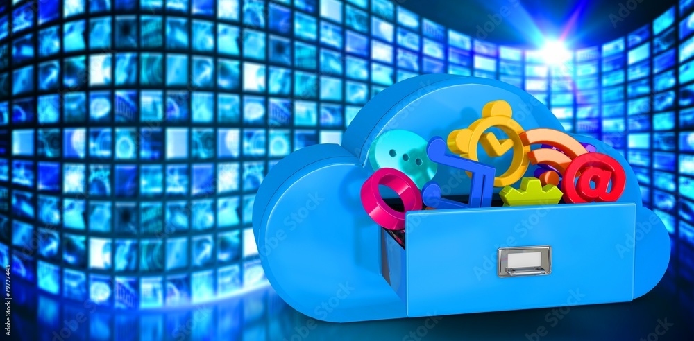 Aufkleber Composite image of cloud computing drawer