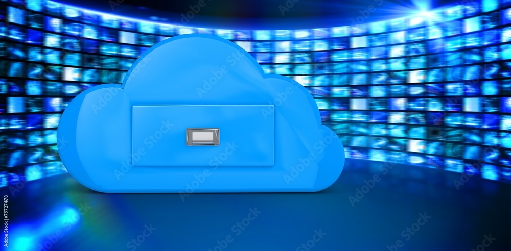 Poster Composite image of cloud computing drawer