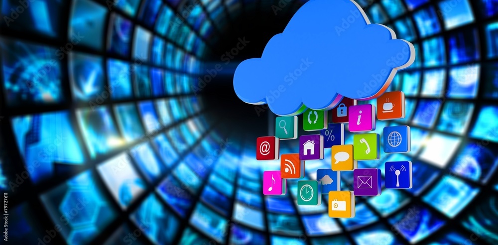 Aufkleber composite image of cloud with apps