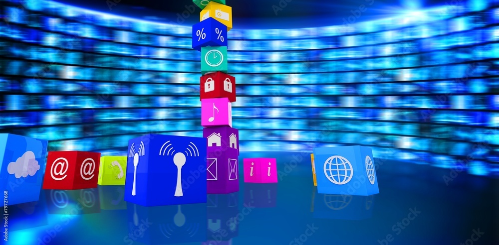 Aufkleber composite image of app cubes