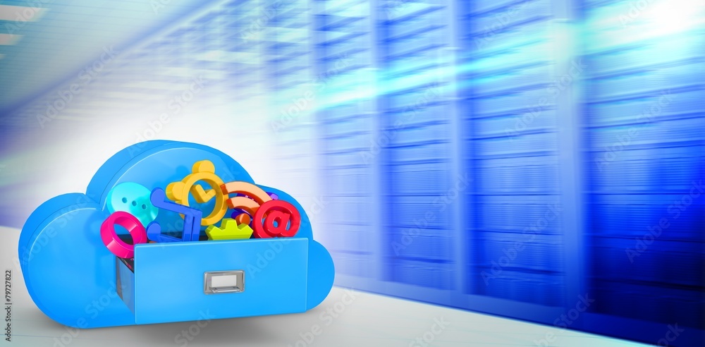 Poster Composite image of cloud computing drawer