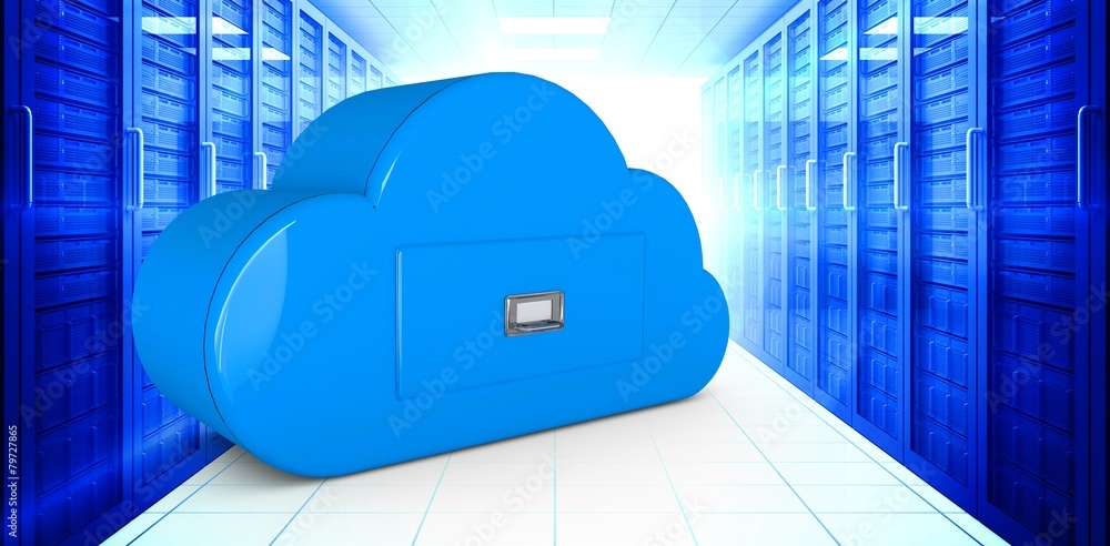 Poster Composite image of cloud computing drawer