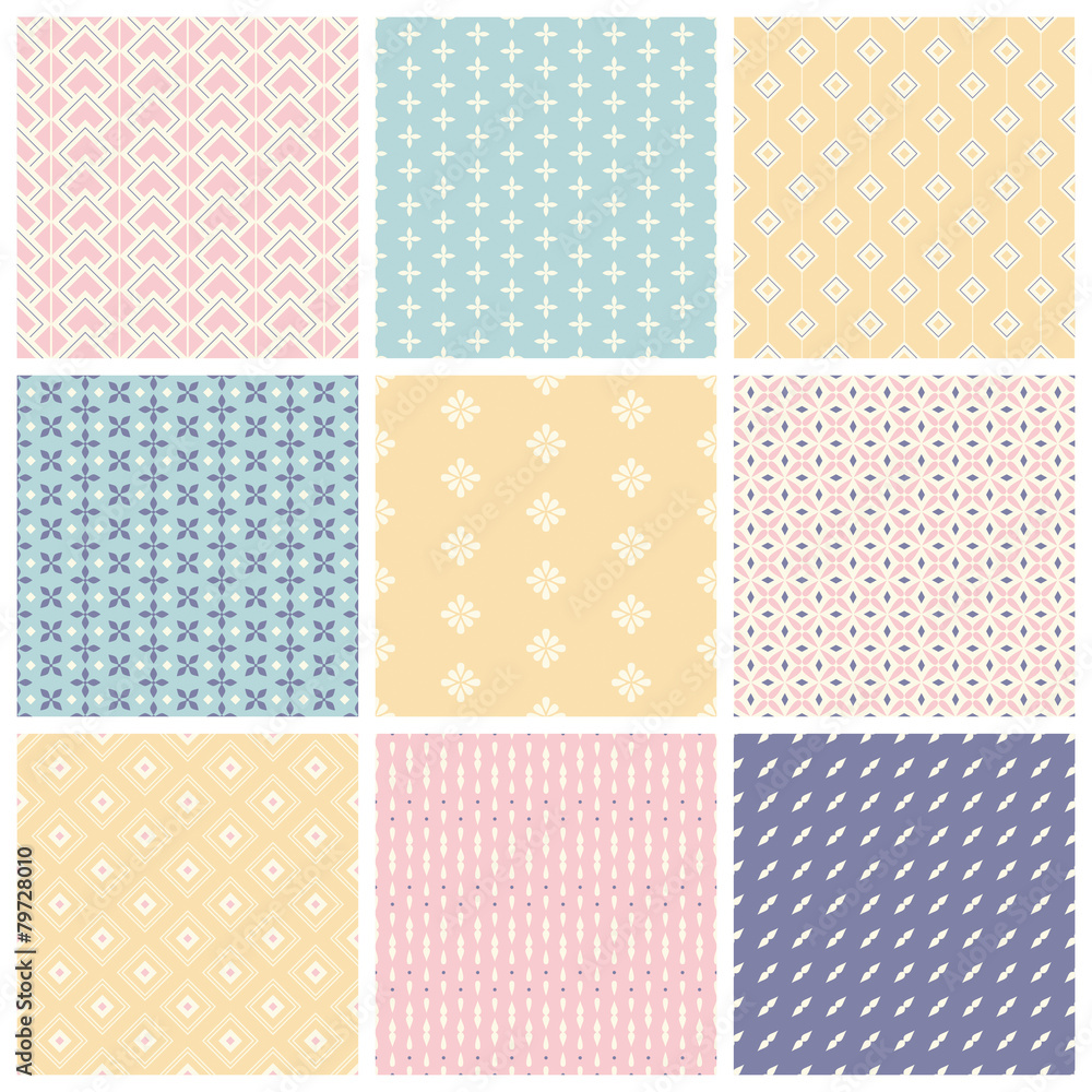 Aufkleber set of seamless patterns
