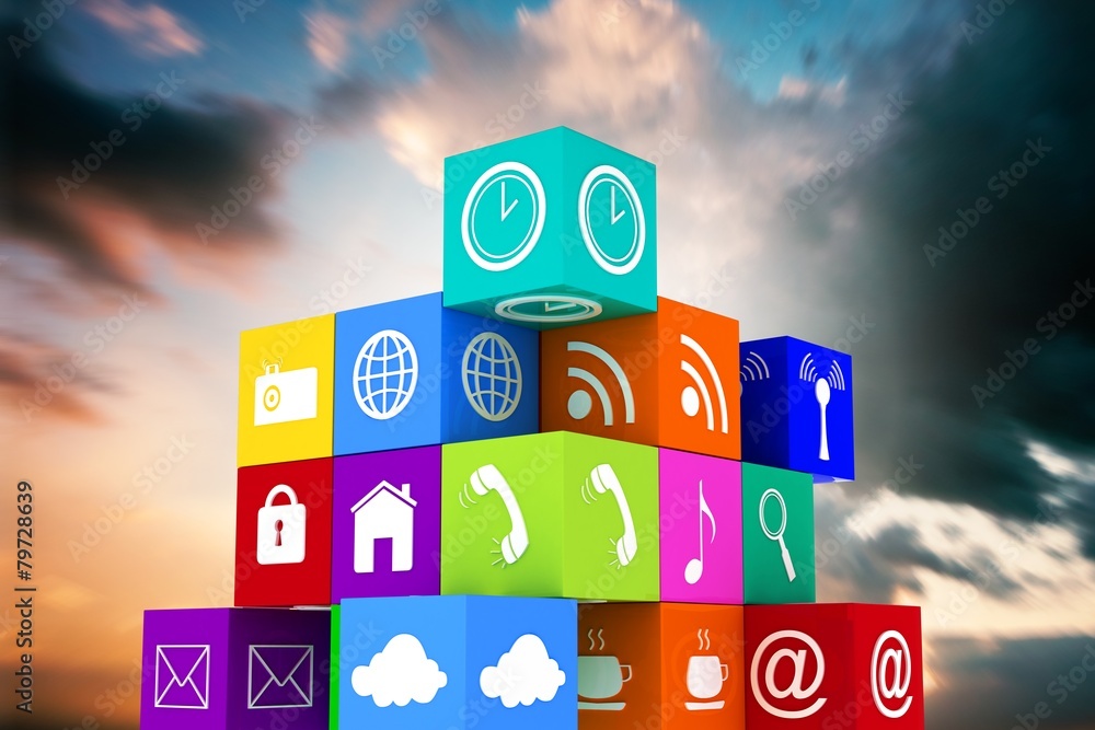 Aufkleber Composite image of app cube