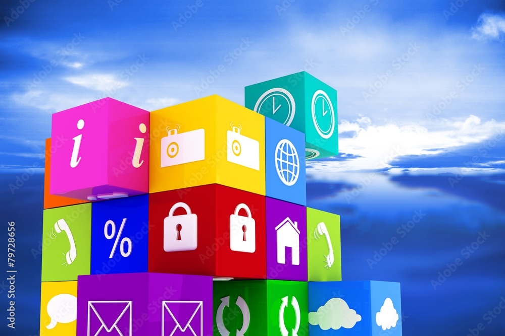 Poster Composite image of app cube