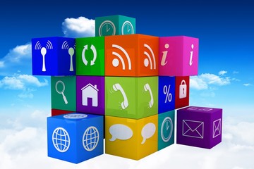 Composite image of app cube