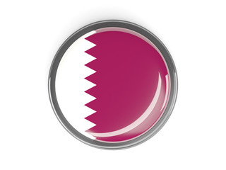 Round button with flag of qatar