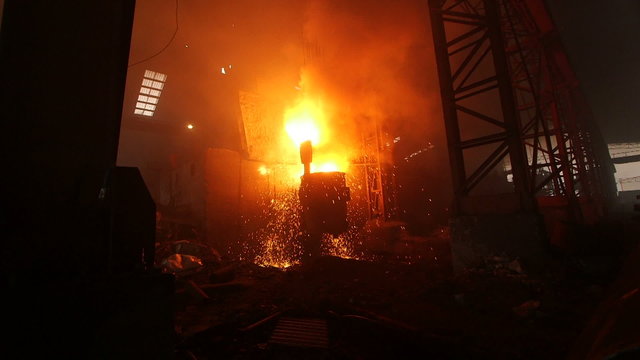 Melting of the metal at the factory