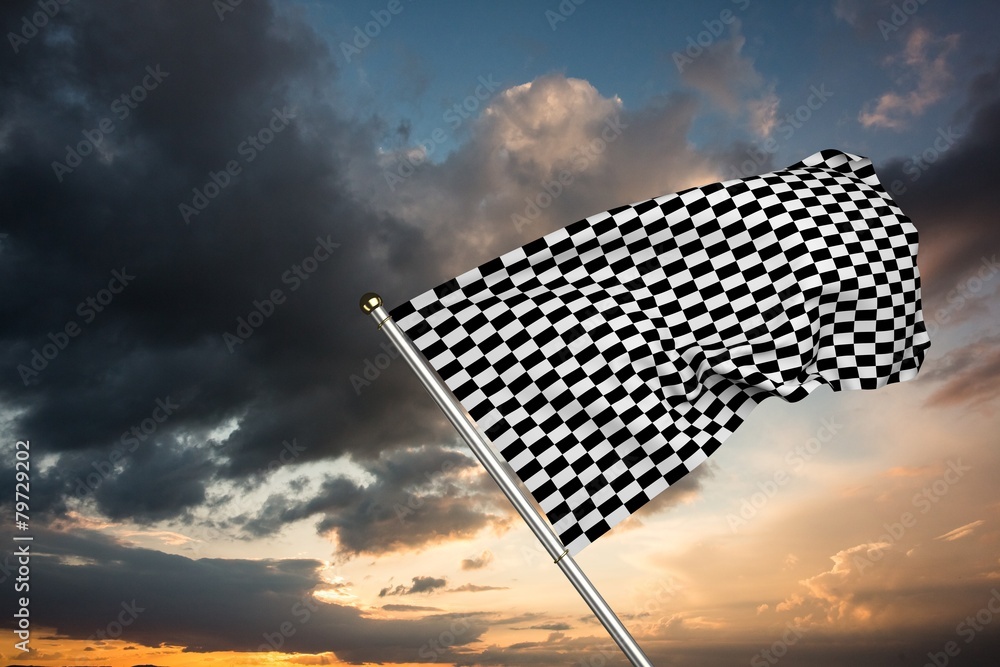 Poster Composite image of checkered flag