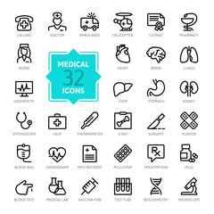 Outline web icon set - Medicine and Health symbols