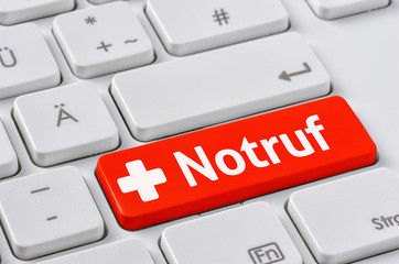 Tastatur mit farbiger Taste - Notruf