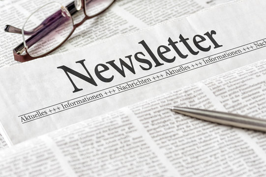 Zeitung mit der &Uuml;berschrift Newsletter