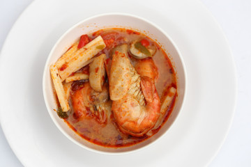Tom Yum Goong - Thai hot and spicy soup with shrimp