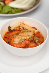 Tom Yum Goong - Thai hot and spicy soup with shrimp