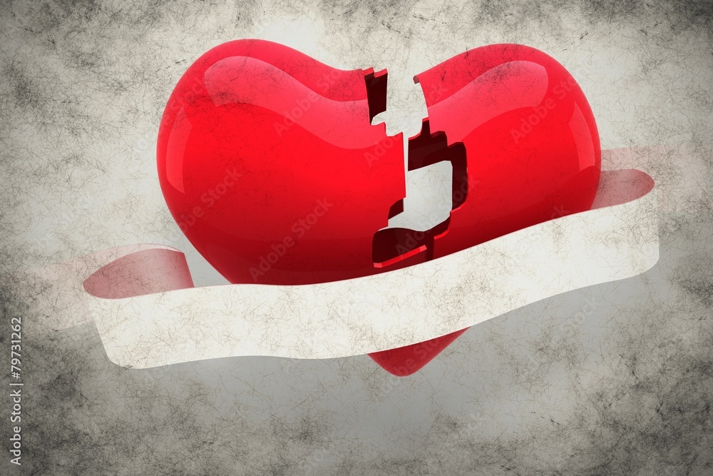 Aufkleber composite image of broken heart