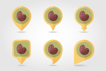 Potato flat icon with long shadow