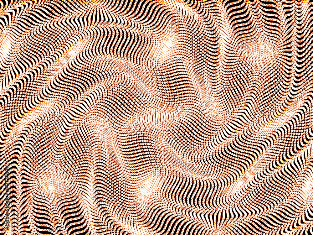 Poster a shiny abstract of folding forms in peach