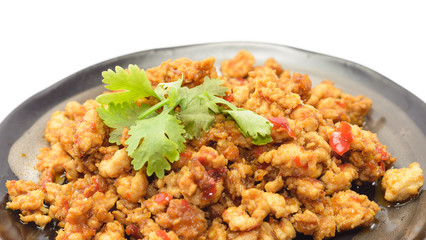 Fried pork with curry paste